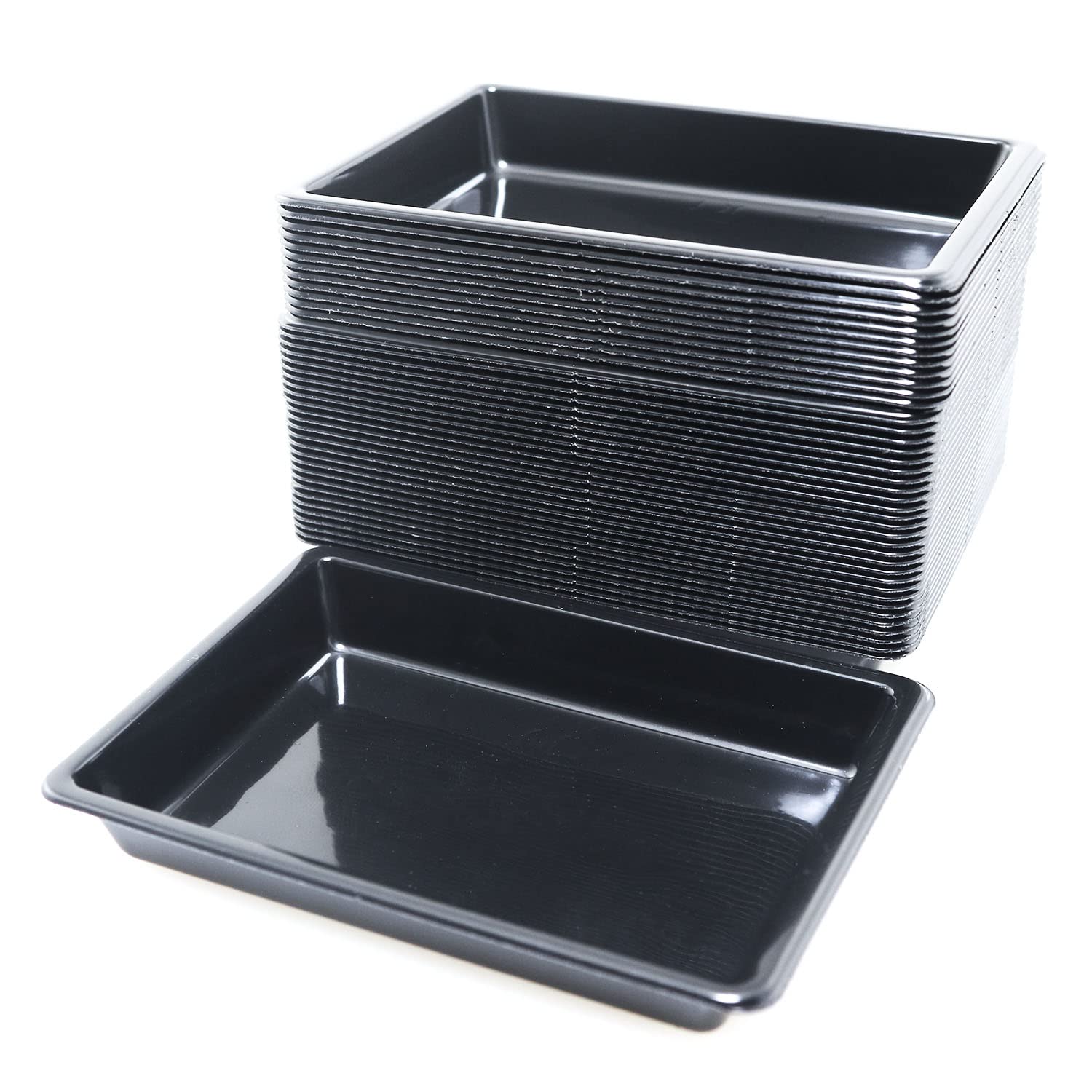 40-Piece Black Rectangular Plastic Disposable Sauce Dishes - Small Dipping Bowls for Soy Sauce, Condiments & Soup - Perfect for Home, Restaurants & Party Catering Supplies (Great for Sushi, Dumplings & BBQ Dipping)