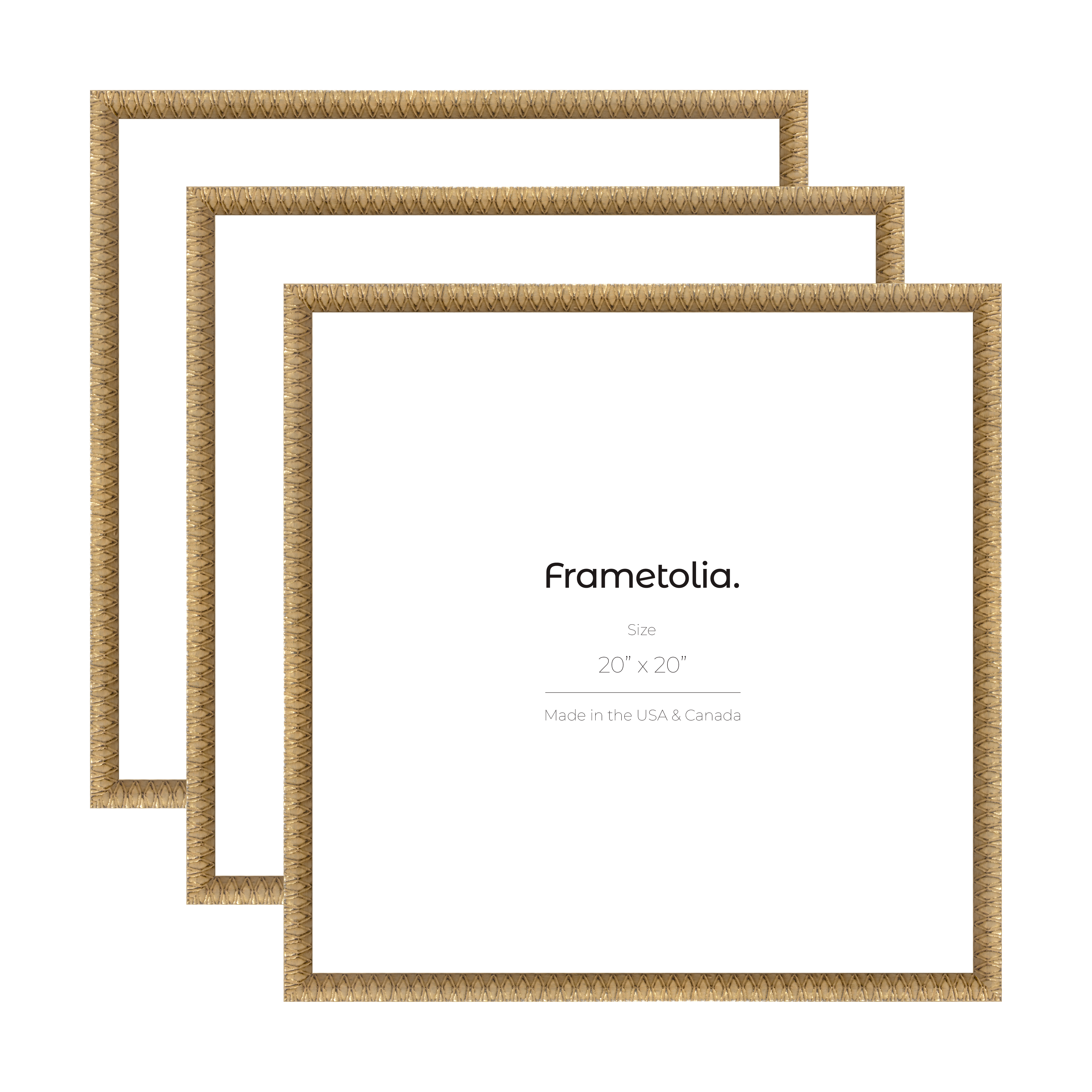 Art Deco Gold Wall Frames - Set of 3 (7/8 Inch Width) - Perfect for Living Room, Bedroom & Office Decor