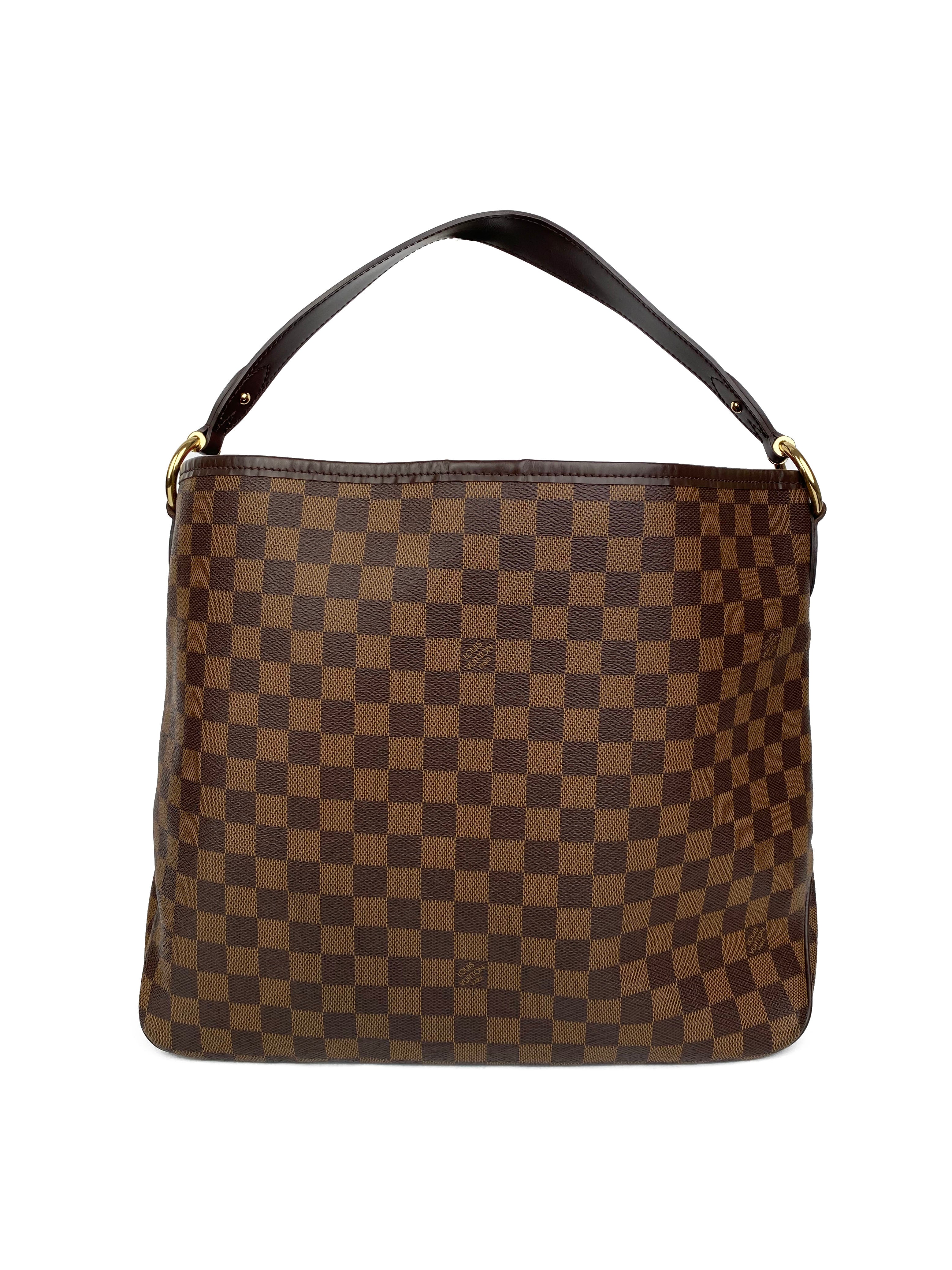 Authentic Louis Vuitton Damier Ebene Delightful MM Shoulder Bag - Luxury Leather Handbag for Women | Perfect for Work, Travel & Everyday Use