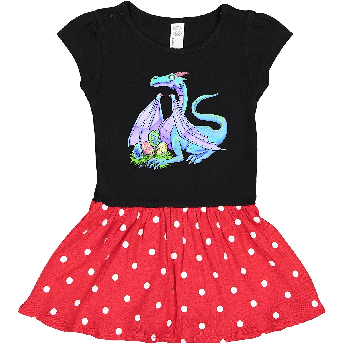 Inktastic Blue Easter Dragon with Painted Eggs Toddler Dress - Cute Easter Outfit for Baby Girls & Boys - Perfect for Easter Egg Hunts, Spring Photos & Holiday Celebrations
