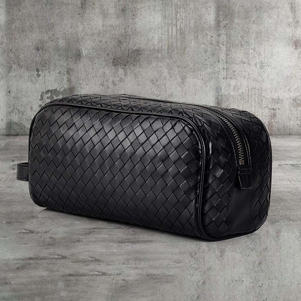 Leather Travel Toiletry Bag for Men - Large Water-Resistant Shaving Dopp Kit & Bathroom Organizer - Perfect for Business Trips, Gym, Camping & Vacation Essentials