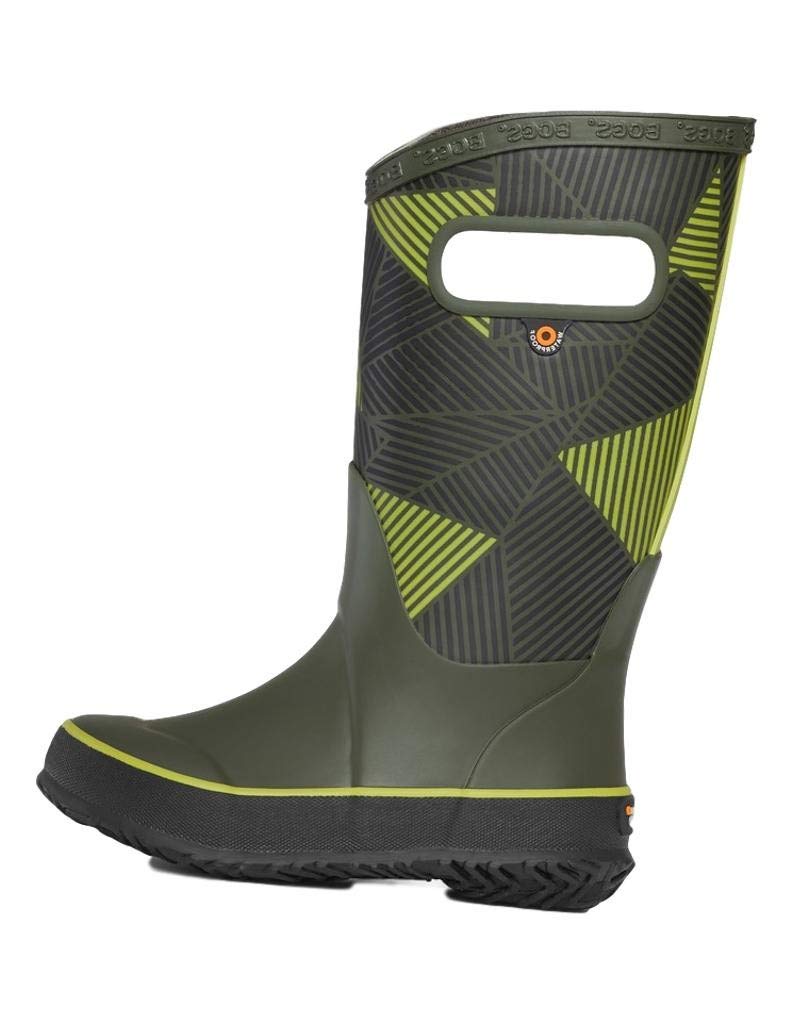 Bogs Kids Rain Boots Big Geo - Waterproof Dark Green Multi Rain Boots for Toddler, Little Kid & Big Kid (Size 9 Toddler M) - Perfect for Puddles, Outdoor Play & Wet Weather Adventures