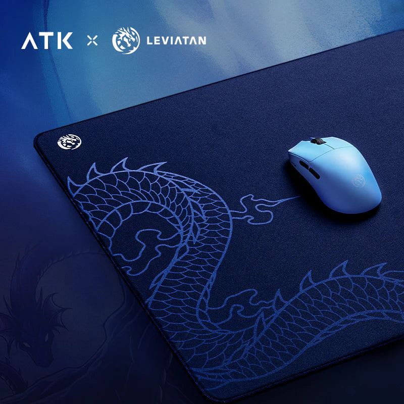 ATK x LEVIATAN Large Gaming Mouse Pad - Non-Slip Rubber Base, Smooth Surface for Precision Control - Perfect for PC, Laptop, Esports & Office Use
