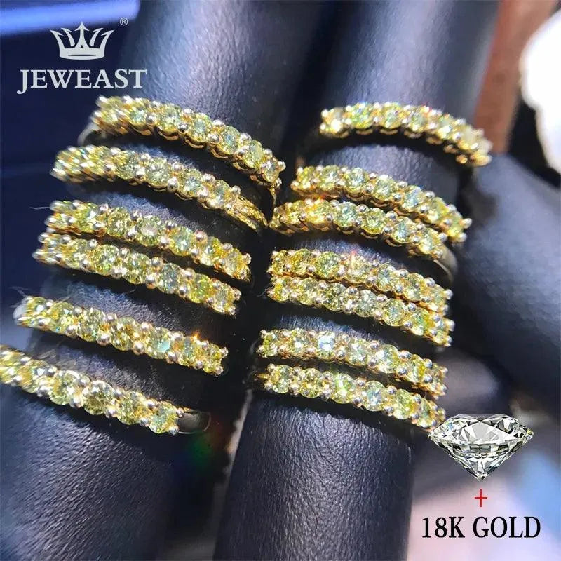 18K Gold Natural Diamond Ring for Women - Elegant Gemstone Engagement & Wedding Band - Classic Trendy Fine Jewelry for Party, Anniversary & Special Occasions - 2023 New Collection