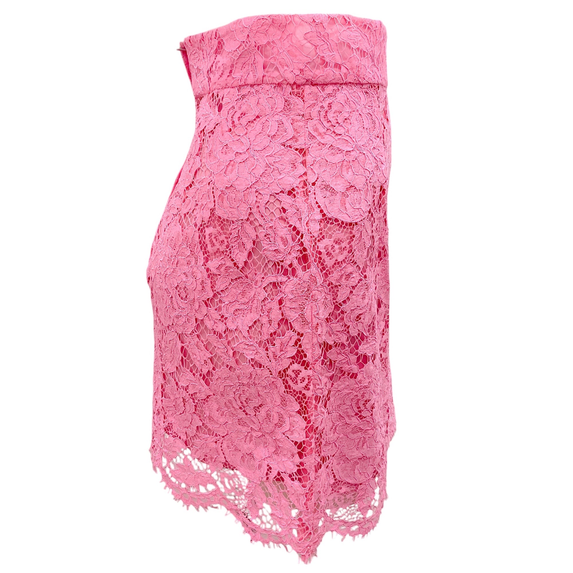 Dolce & Gabbana Women's Pink Lace Mini Skirt - Sexy Party Dress for Night Out, Date Night & Special Occasions