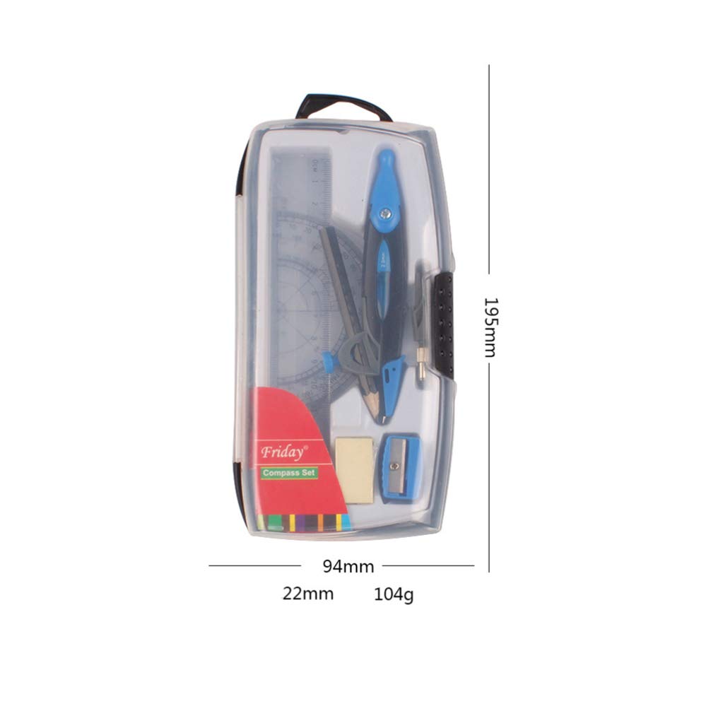 Cabilock Geometry Tool Kit - Protractor, Compass & School Supplies Set for Students - Perfect for Math Class, Homework & Engineering Drawings