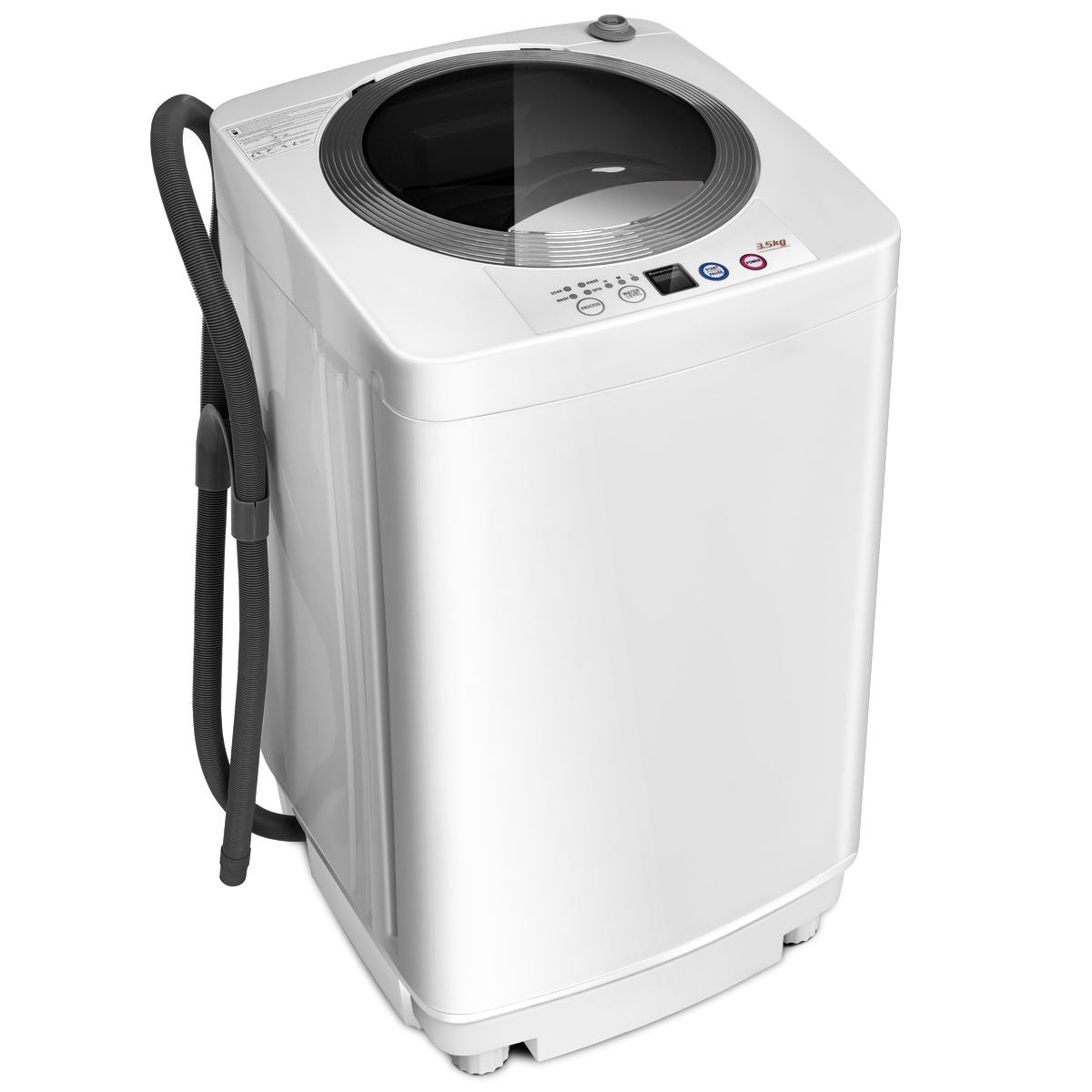 Costway 7.7 lbs Portable Washing Machine with Drain Pump - Compact Automatic Laundry Washer for Apartments, RVs & Small Spaces - Perfect for Dorms, Camping & Tiny Homes