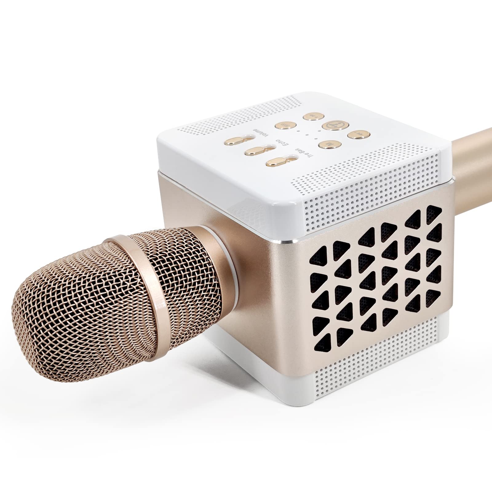 TOSING 016 Wireless Karaoke Microphone for Adults - 20W Bluetooth Speaker with Bass, 4000mAh Battery, Dual 58mm Woofer - Perfect for Home Singing, Podcasting & Parties (Gold)