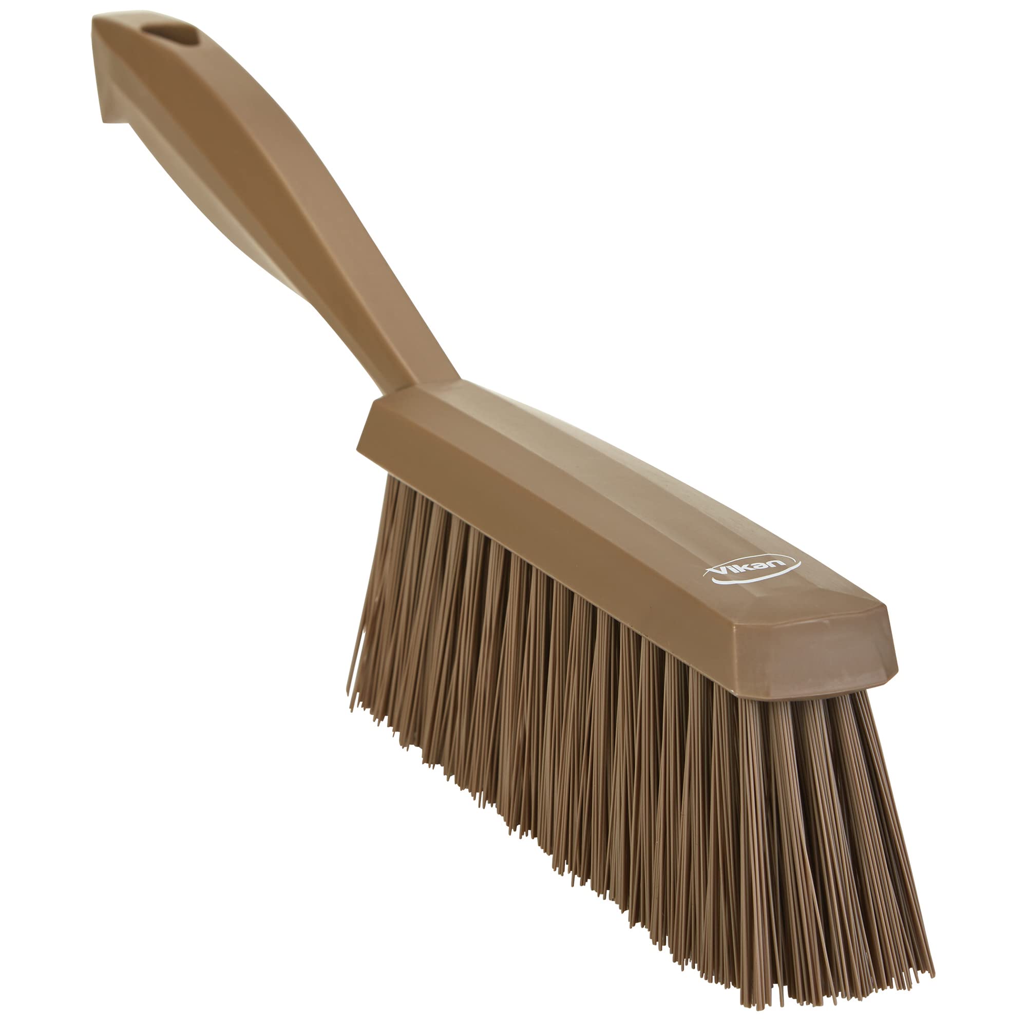 Vikan 458966 14-Inch Brown Bench Cleaning Brush with Polypropylene/Polyester Medium Bristles - Dustpan Brush & Sweeper for Workshop, Garage, and Outdoor Cleaning