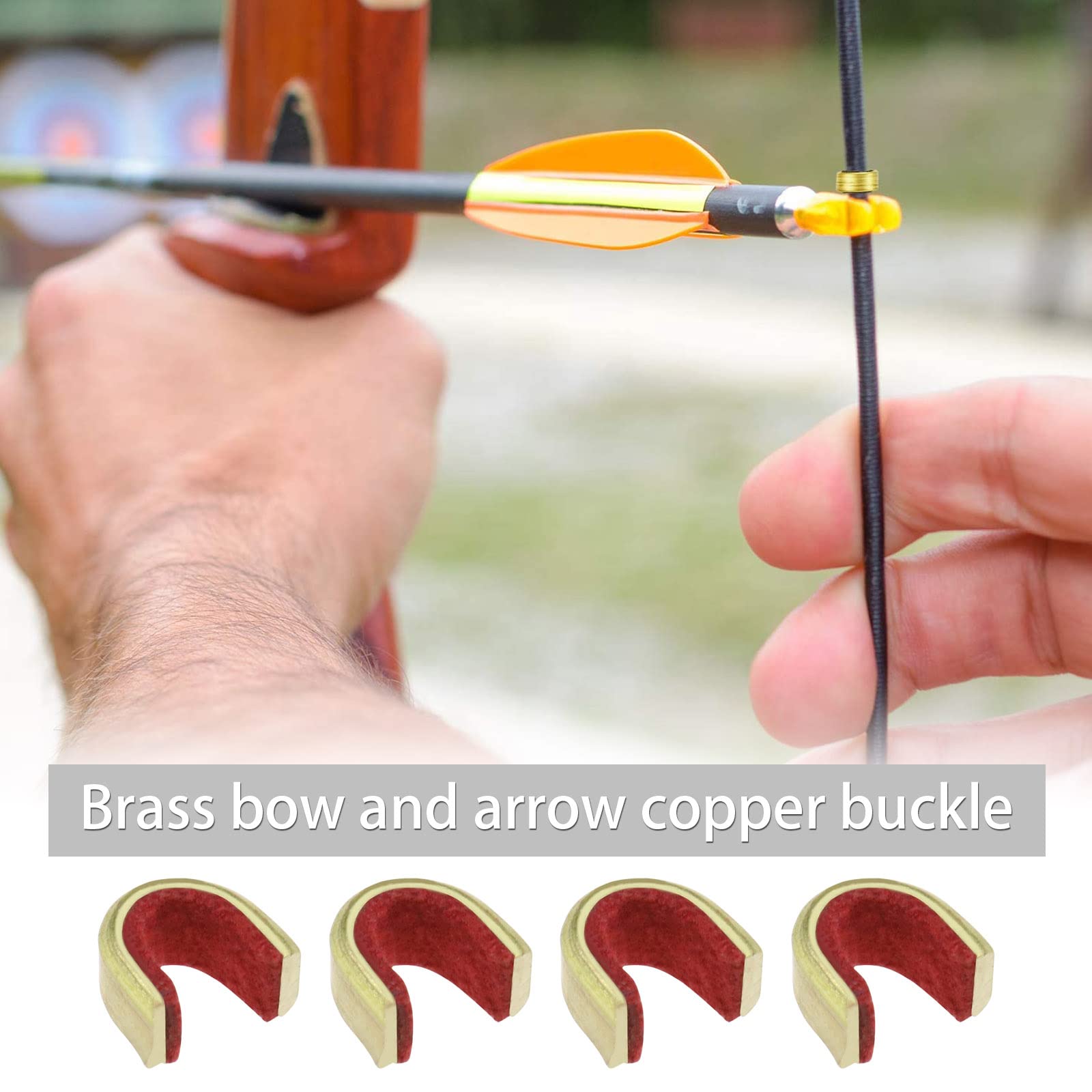 30PCS Brass Archery String Nocking Points - Bow String Nocks & Buckle Clips for Compound & Recurve Bows - Durable Accessories for Target Practice & Hunting