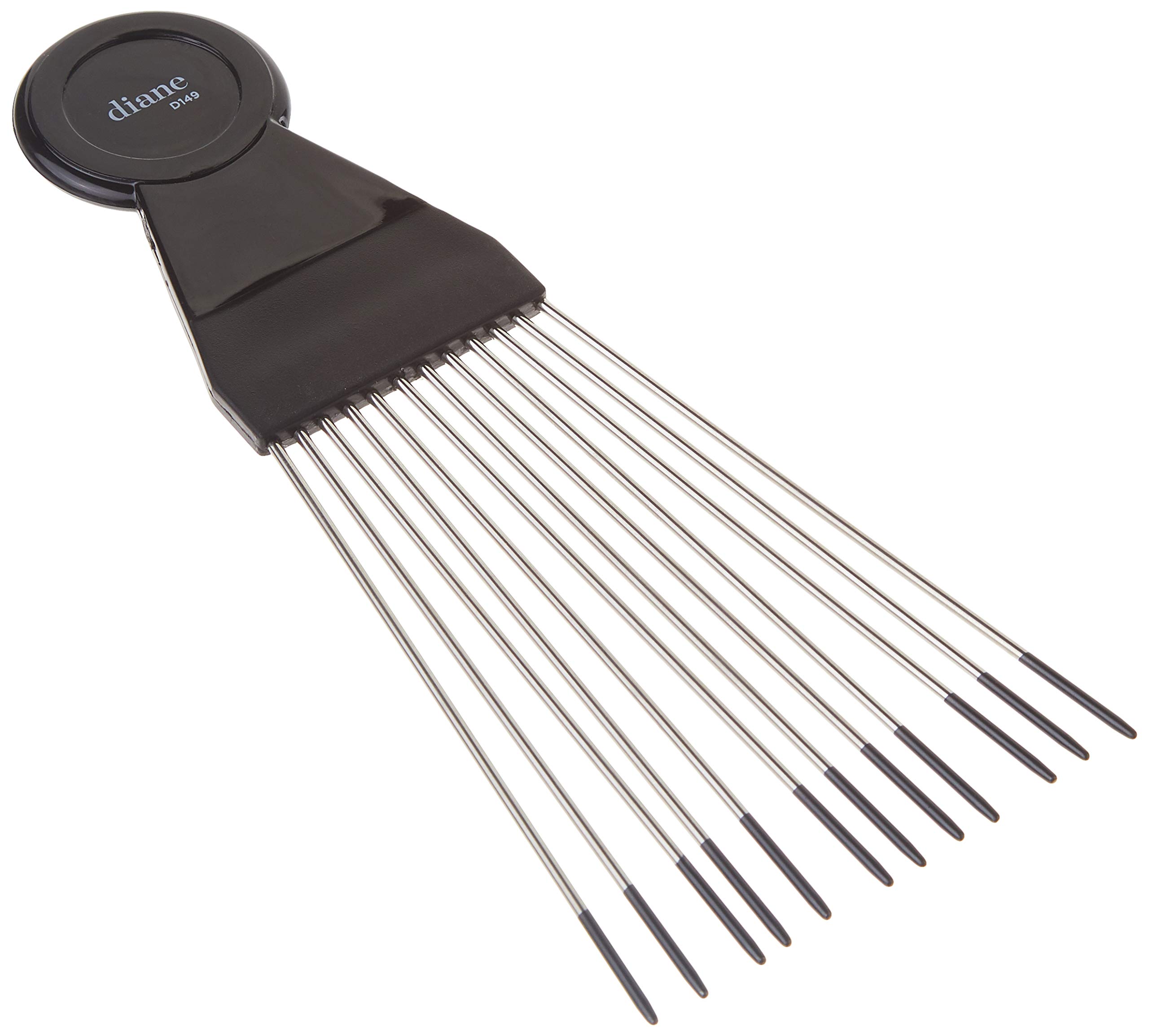 **Diane Fan Pick Comb - Large Black Hair Comb for Styling & Detangling - Perfect for Curly, Thick, and Long Hair (D149)**