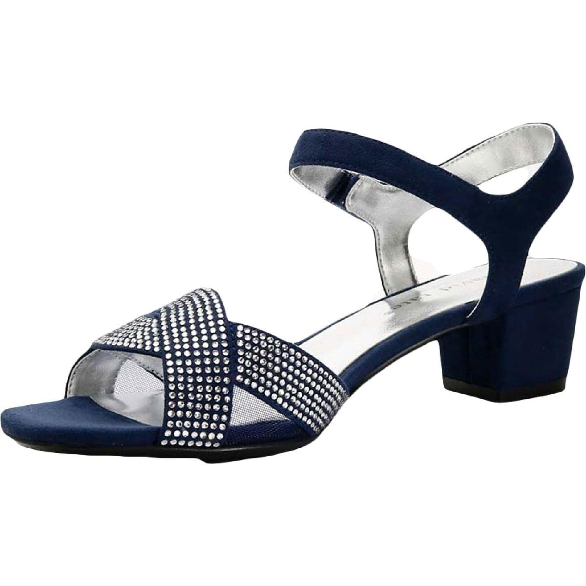 David Tate Women's Water-Resistant Faux Suede Square Toe Dress Sandals - Comfortable & Stylish for Office, Wedding & Outdoor Events