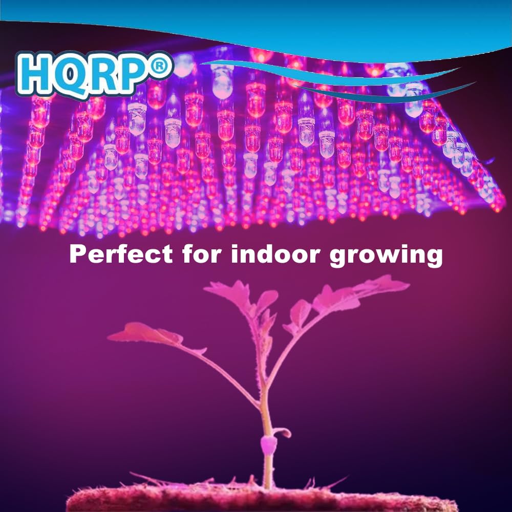 HQPR 14W 225 LED Blue & Red Spectrum Hydroponic Grow Light Panel for Indoor Plants - Ideal for Seedlings, Herbs, and Succulents