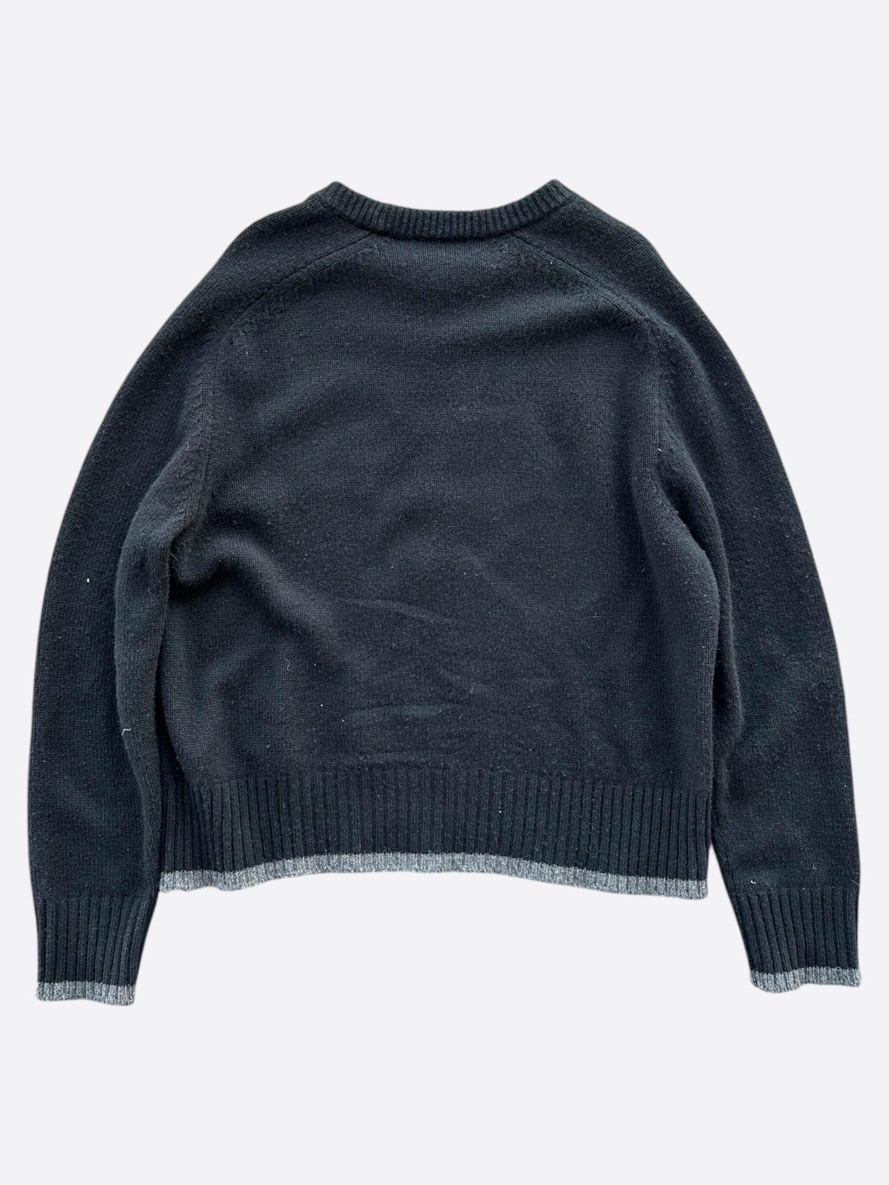 Dior Black Atelier Wool Knitted Sweater for Women - Luxury Cashmere Blend Pullover for Fall & Winter - Perfect for Office, Date Night & Holiday Parties
