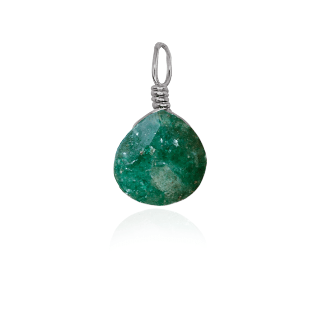 Tiny Aventurine Teardrop Gemstone Pendant Necklace - Natural Green Stone Jewelry for Women - Perfect for Meditation, Yoga & Spiritual Healing