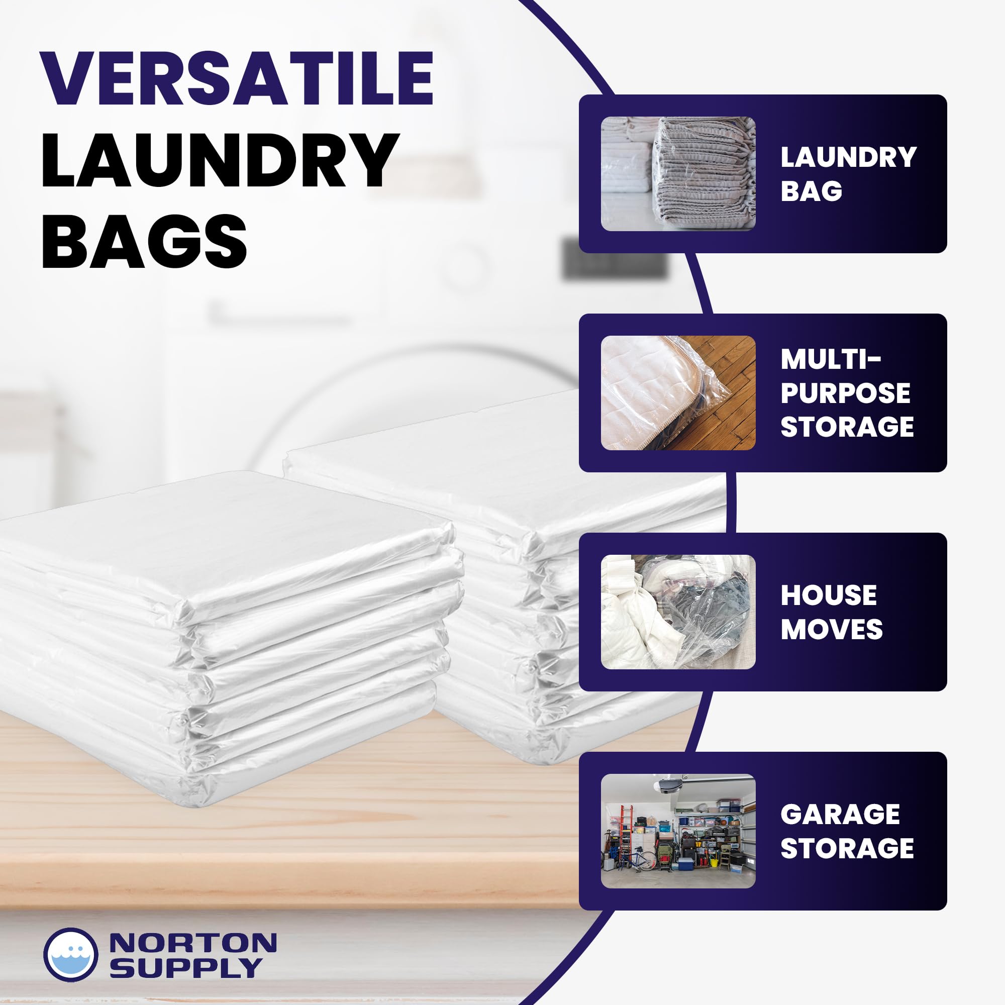 Rhino Heavy Duty 20 Gallon Clear Plastic Storage Bags - Waterproof, Reusable Jumbo Size for Clothes, Bedding, Comforters & Travel Supplies - Perfect for Packing, Moving & Home Organization