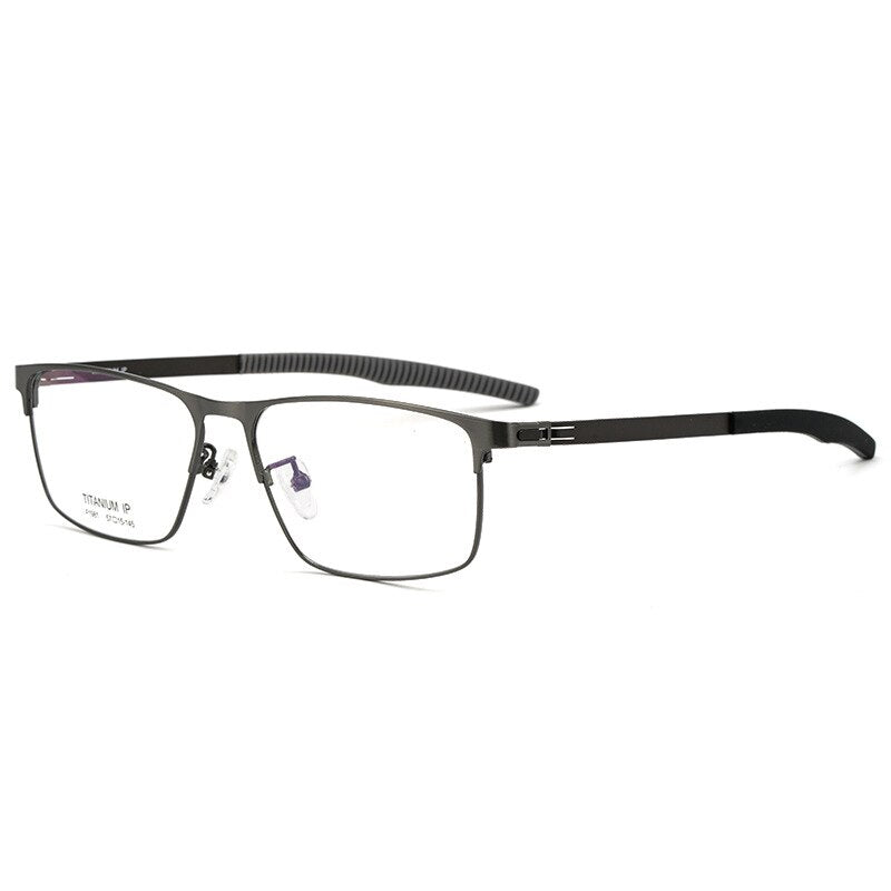 Bclear Men's Full Rim Square Titanium Frame Eyeglasses BSF1981 - Lightweight Durable Glasses for Work, Reading & Daily Wear