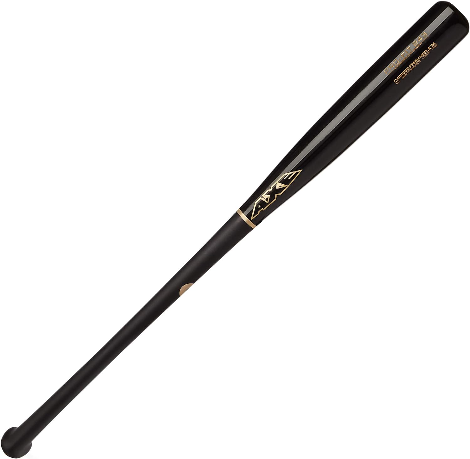 New Axe Bat 243 Pro Fit Maple Wood Baseball Bat - Black/Gold Finish | Professional Grade for Baseball Players | Perfect for Training, Games & Tournaments