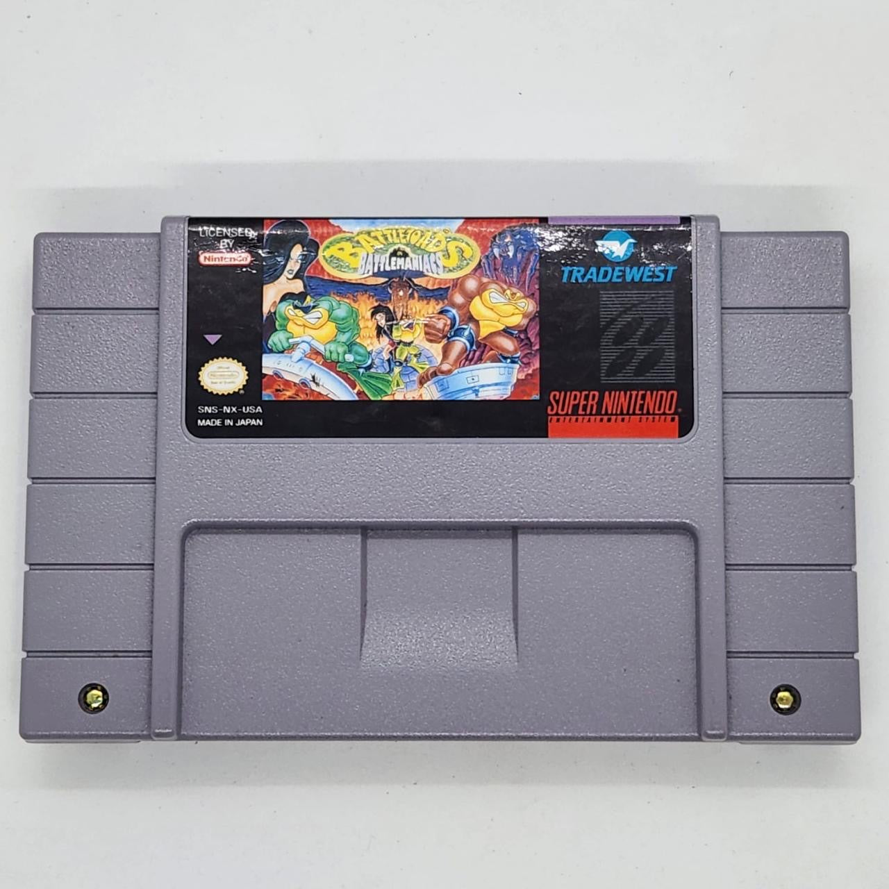 Battletoads In Battlemaniacs SNES Game Cartridge - NTSC-U/C Compatible - Classic 90s Action Game for Super Nintendo - Perfect for Retro Gaming & Collectors