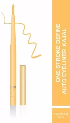 AGLEY Best Gold Shimmery Kajal Pencil - Long Lasting Eyeliner for Smoky Eyes & Party Makeup
