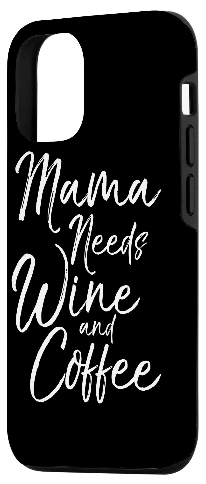 iPhone 12/12 Pro Phone Case with 'Wine Mom' Quote - Funny Gift for Moms Who Love Wine & Coffee | Perfect for Mother's Day, Birthdays & Everyday Use