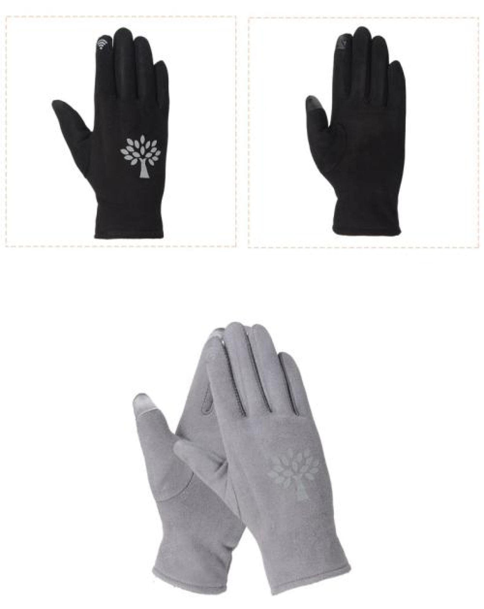 Touch Screen Gloves for Women - Winter Warm Luminous Suede Gloves with Finger Touch Sensitivity - Perfect for Cold Weather, Smartphone Use & Outdoor Activities