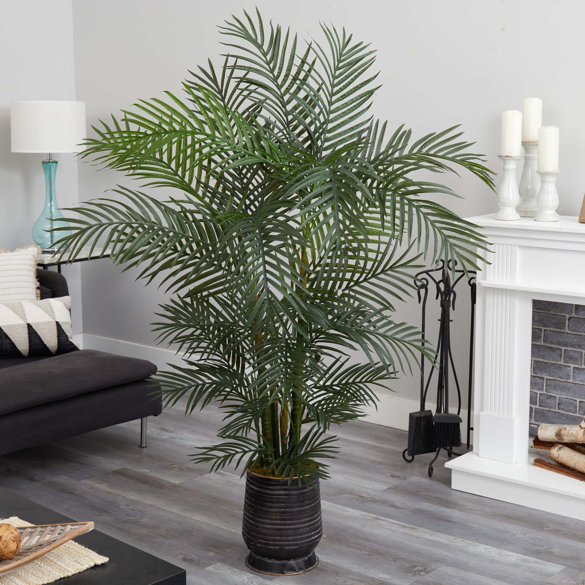 Nearly Natural 65in. UV Resistant Areca Artificial Palm Tree in Decorative Planter - Indoor/Outdoor Fake Plant for Home, Office, Patio & Garden Decor