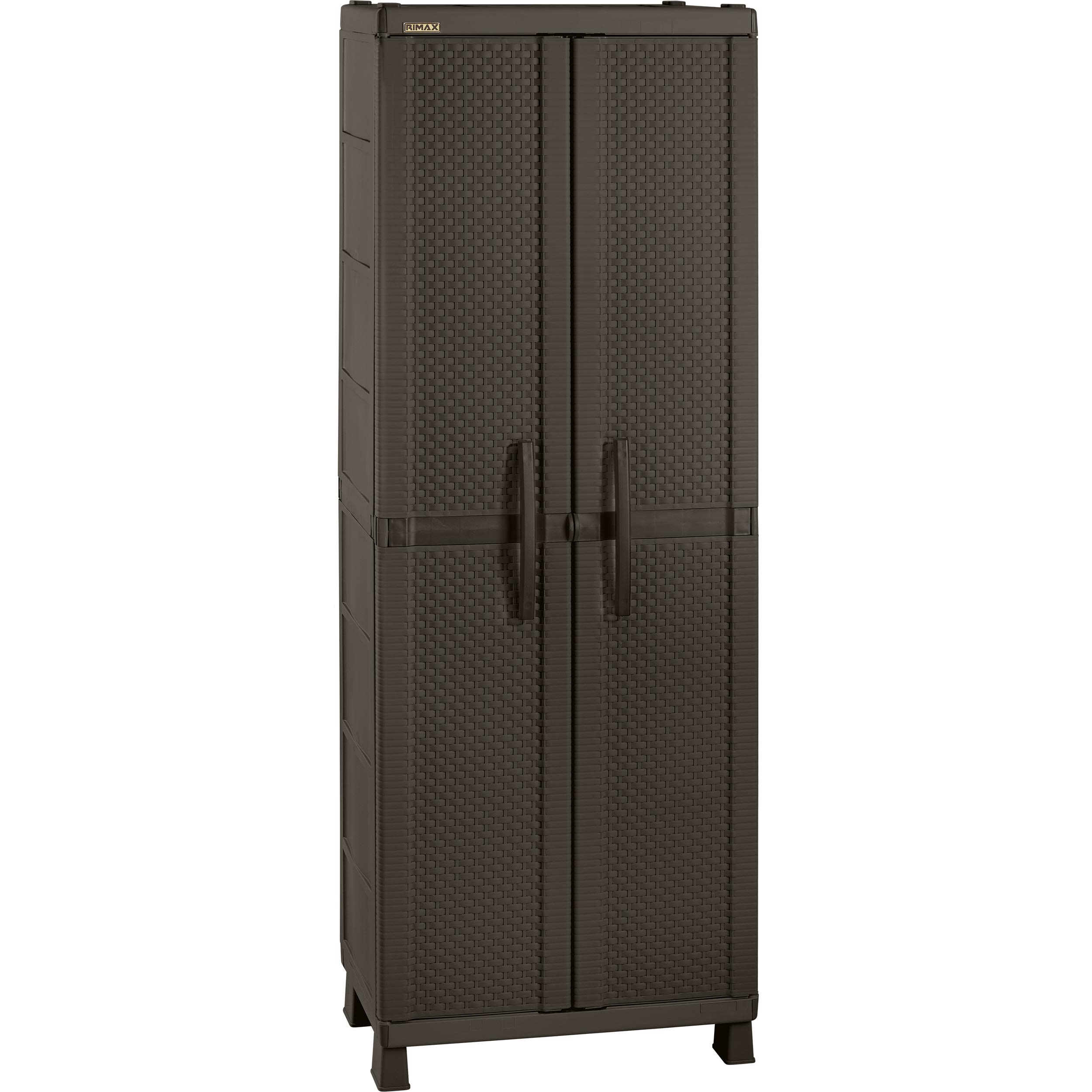 Brown Resin Wicker Storage Cabinet - Large Rattan Organizer for Patio, Living Room, Bedroom & Bathroom | Weather-Resistant Outdoor Indoor Furniture