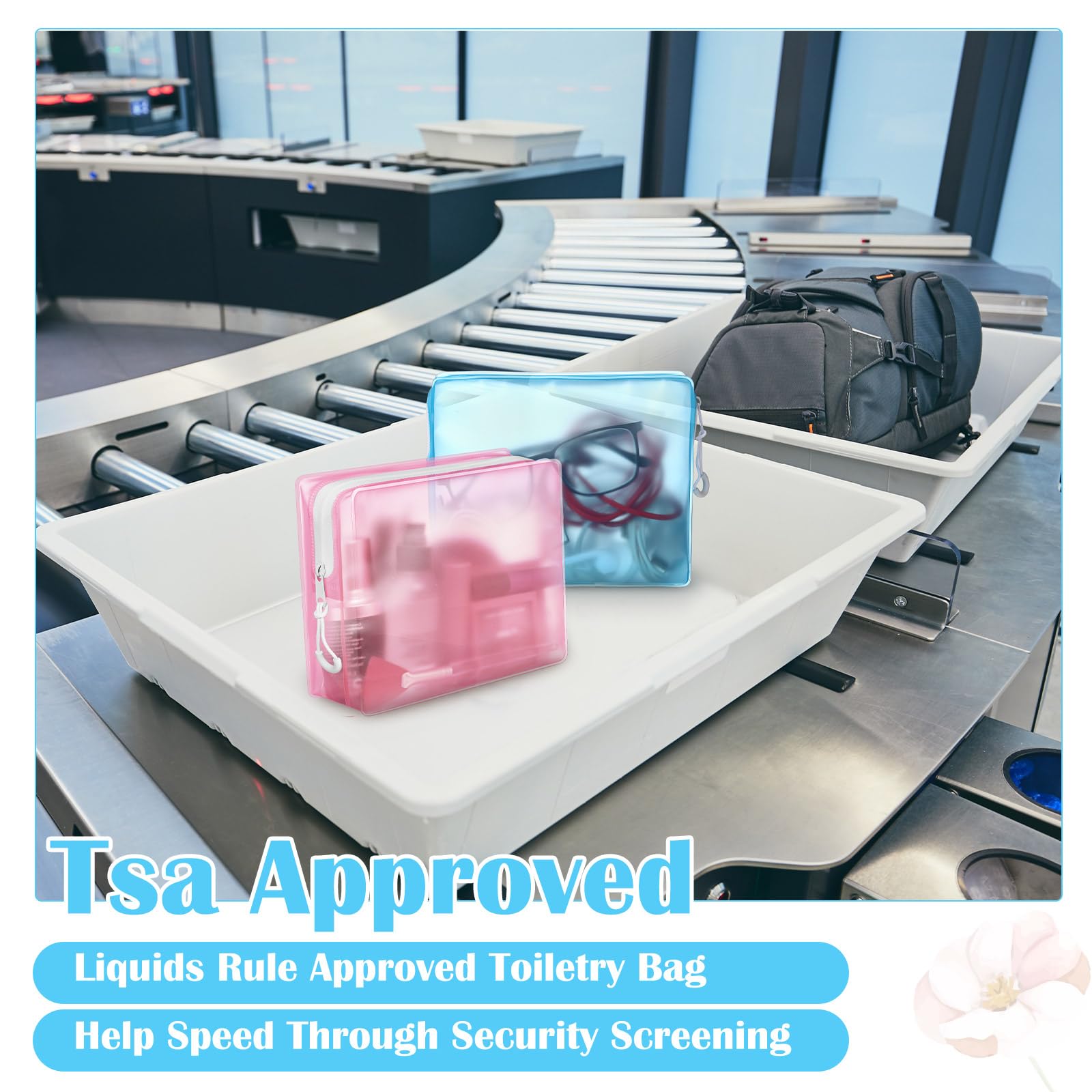 8 Pack TSA Approved Leak-proof Travel Toiletry Bags - Frosted Translucent Cosmetic & Makeup Organizer for Women & Men - Perfect for Airports, Gym, Camping & Weekend Getaways (Pastel Colors)