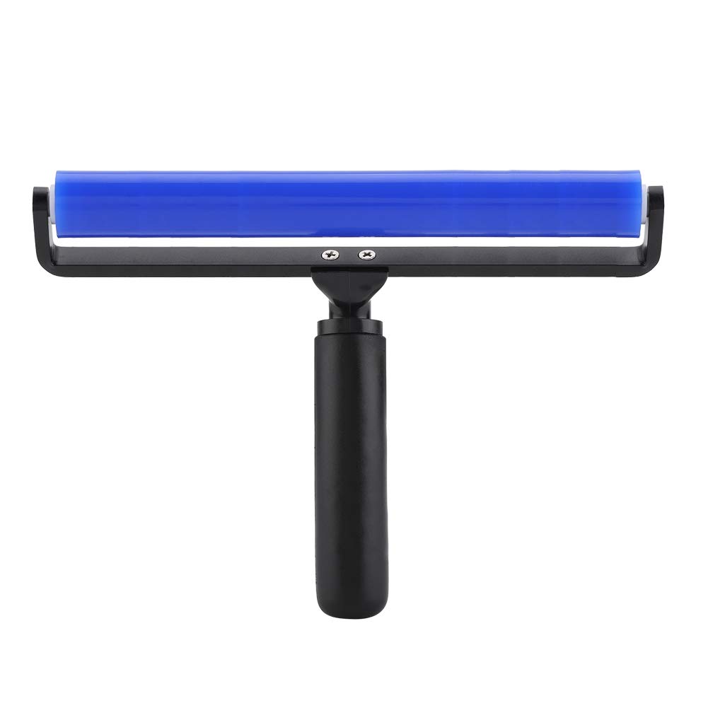 Anti-Static Silicone Roller for Lint & Dust Removal - 12 Inch Manual Cleaning Tool (Blue) - Perfect for Pet Hair, Clothes, Furniture & Car Interiors