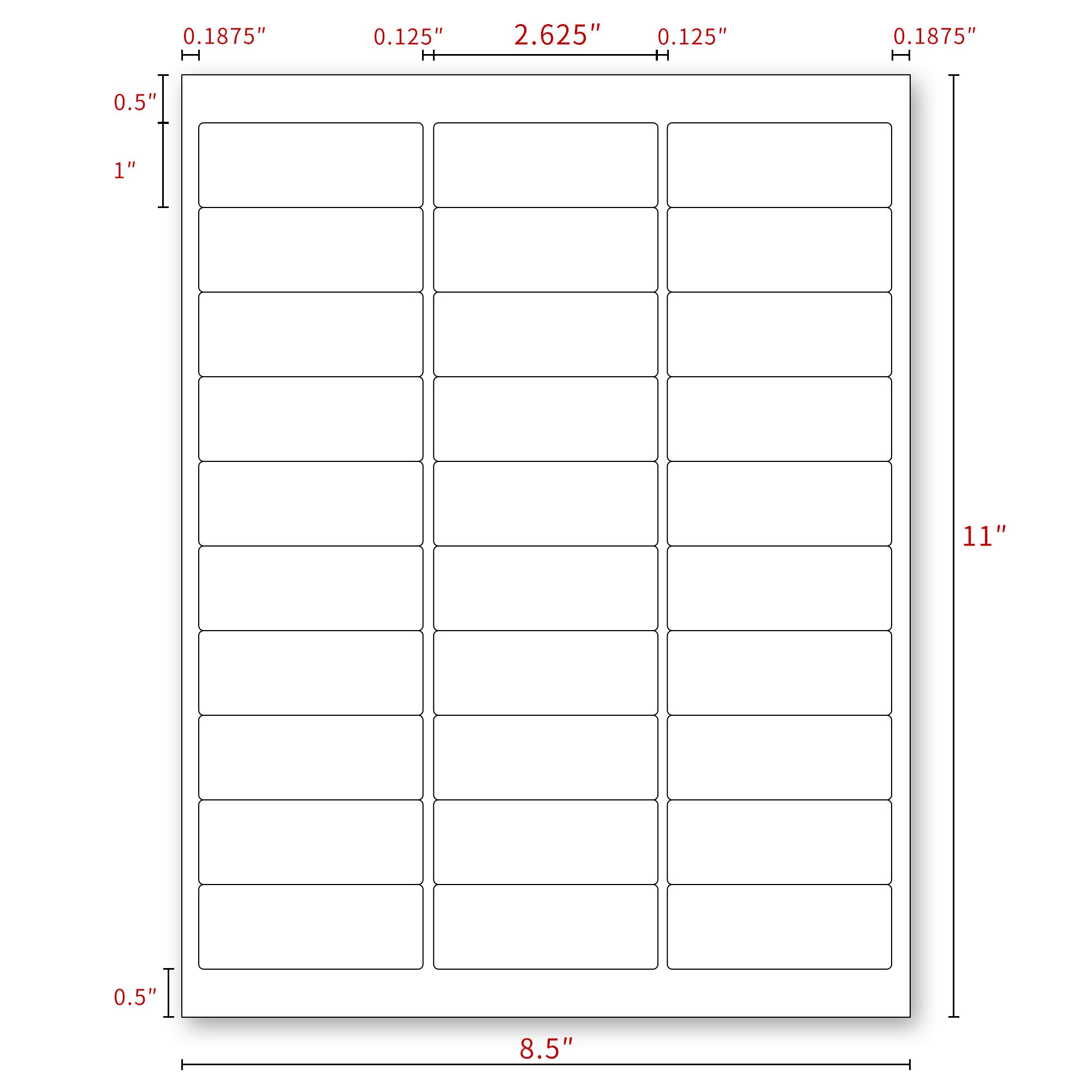 KKBESTPACK 1” x 2-5/8” Self-Adhesive Shipping Labels - 100 Sheets (3000 Labels) for Inkjet & Laser Printers, FNSKU Barcode Stickers, Address & Package Labels | Perfect for Amazon FBA, USPS, UPS & E-Commerce Shipping