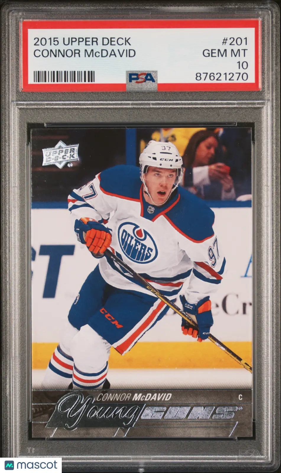 2015-16 Upper Deck Series One Hockey Connor McDavid Young Guns Rookie Card #201 PSA 10 Gem Mint - Perfect for Collectors, Investors & Hockey Fans Display