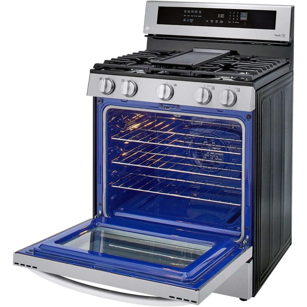 LG LRGL5825F 30-inch 5.8 Cu. Ft. Smart Gas Convection Range with AirFry & InstaView - Stainless Steel | Professional Kitchen Appliance for Baking, Roasting & Air Frying | Perfect for Home Chefs & Modern Kitchens