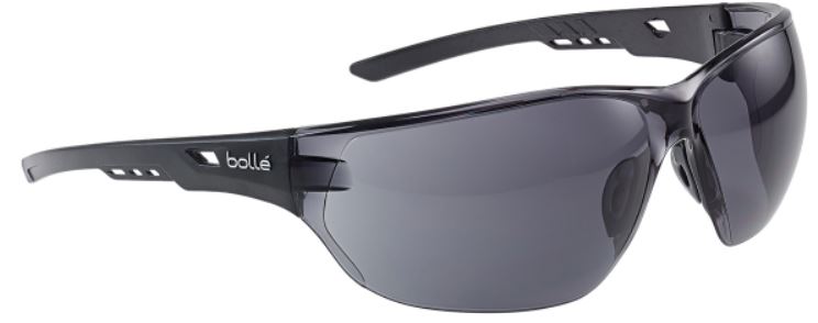Bolle Safety Glasses NESS - ANSI Z87.1 Certified Smoke Lens Protective Eyewear for Construction, Woodworking & DIY Projects