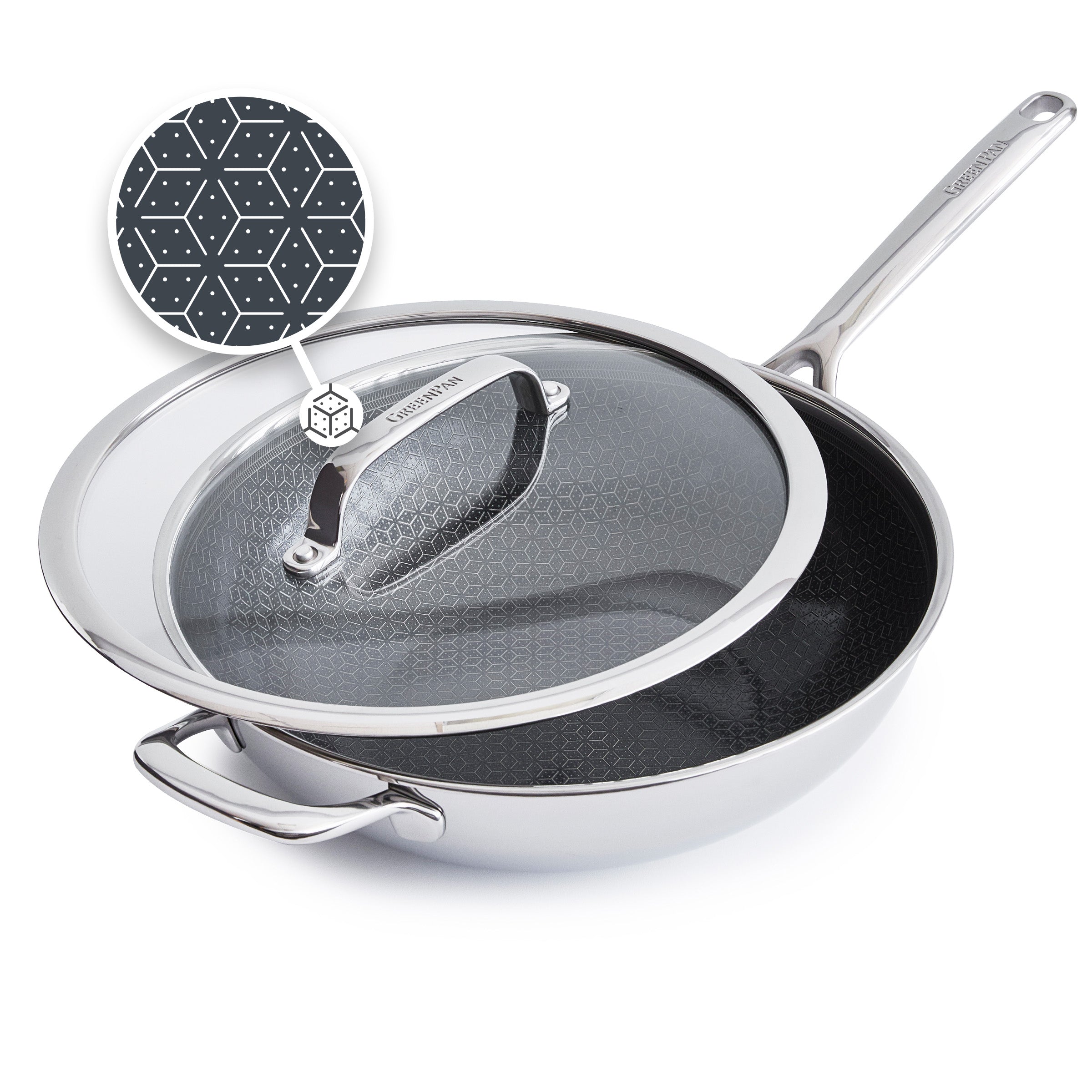 Spectra Thermobond Hybrid Ceramic Nonstick 12-Inch Wok Pan with Glass Lid - PFOA-Free, Scratch-Resistant Cookware for Stir Fry, Sauteing & Asian Cooking