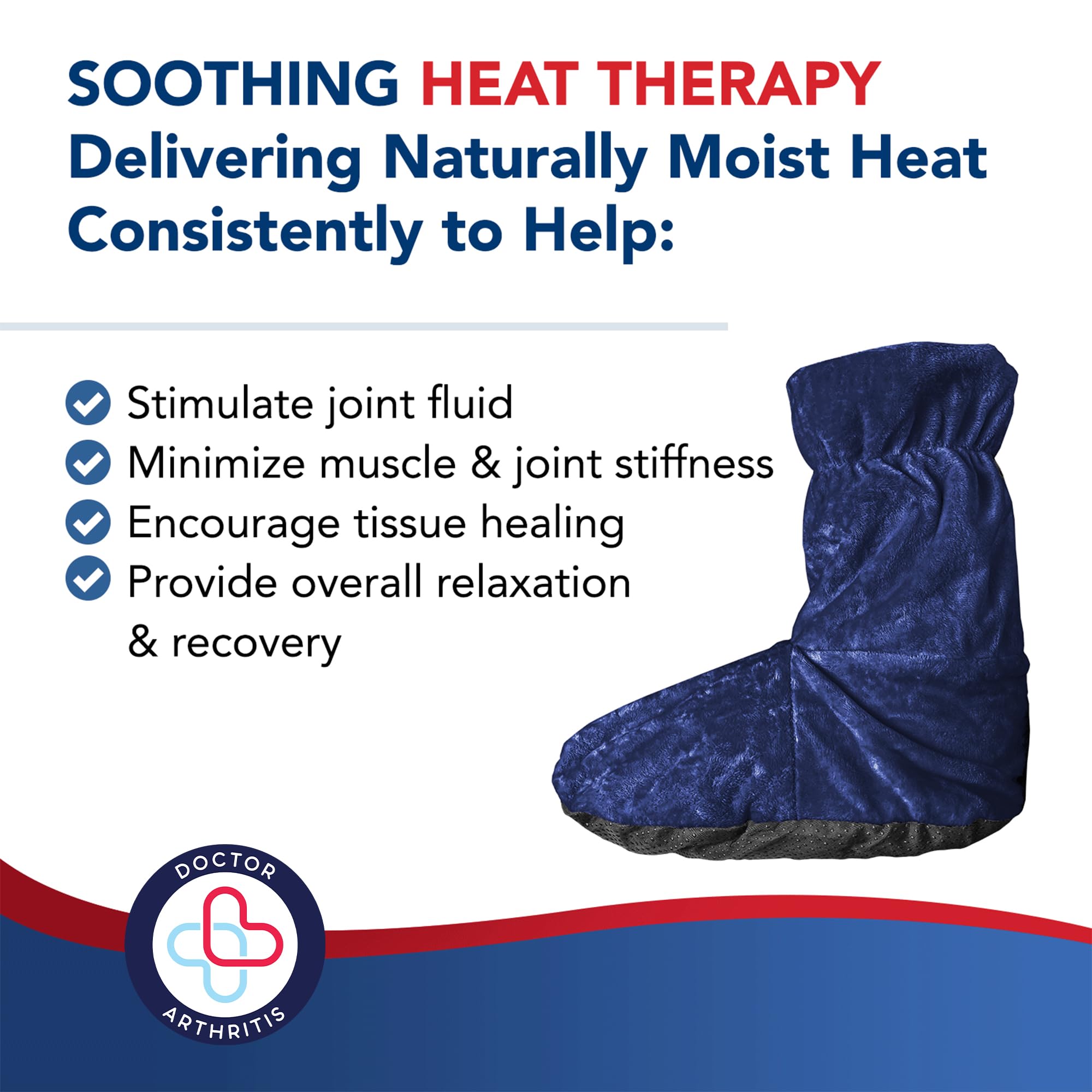 Doctor Developed Heated Booties Foot Warmers for Women & Men - Microwaveable Heating Therapy Socks with Heating Pad & Guidebook (Blue) - Perfect for Arthritis Relief, Cold Weather & Indoor Comfort