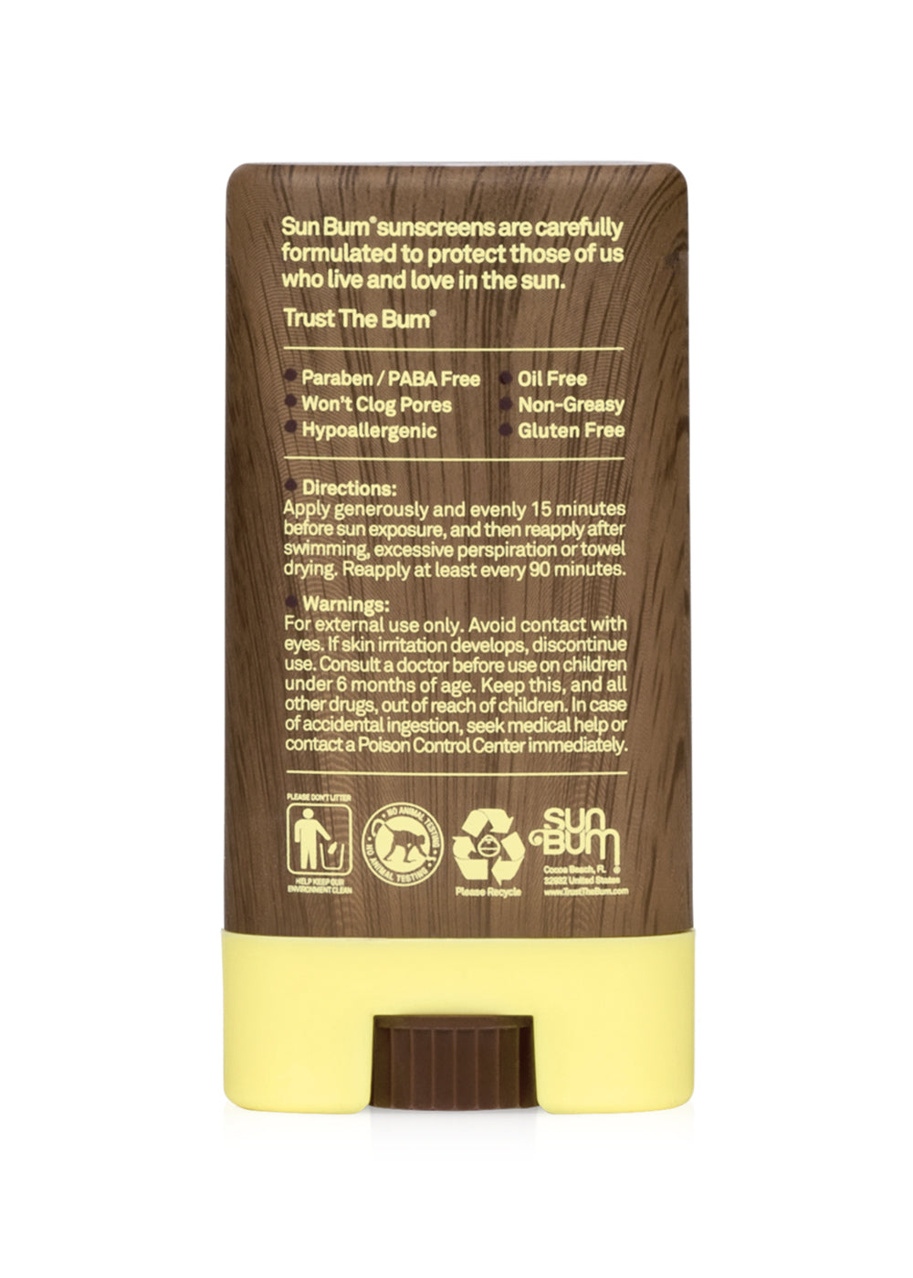 Sun Bum Original SPF 30 Face Stick - Mineral Sunscreen for Sensitive Skin | Water-Resistant, Reef-Safe Sun Protection for Outdoor Activities, Beach & Daily Use