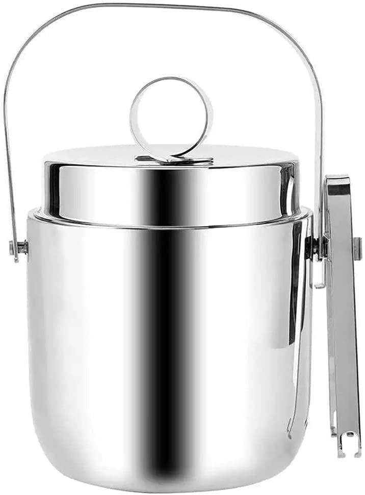 Premium Stainless Steel Double Wall Ice Bucket & Wine Chiller - Durable Kitchen & Home Bar Accessory for Parties, Weddings, and Outdoor Entertaining