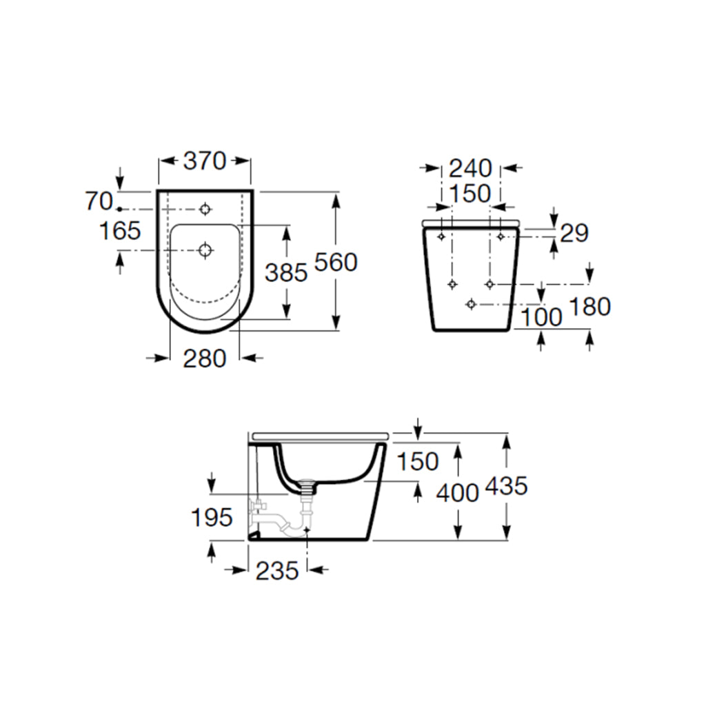 Inspira Round Bidet Floor Mount - 15