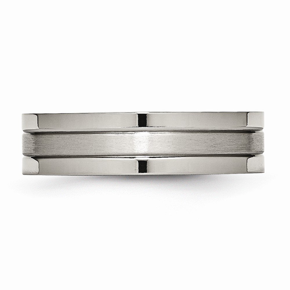 Premium Solid Titanium 6mm Grooved Matte Brushed Wedding Band Ring - Comfort-Fit Design for Men & Women, Perfect for Everyday Wear, Anniversary Gifts & Couple Rings
