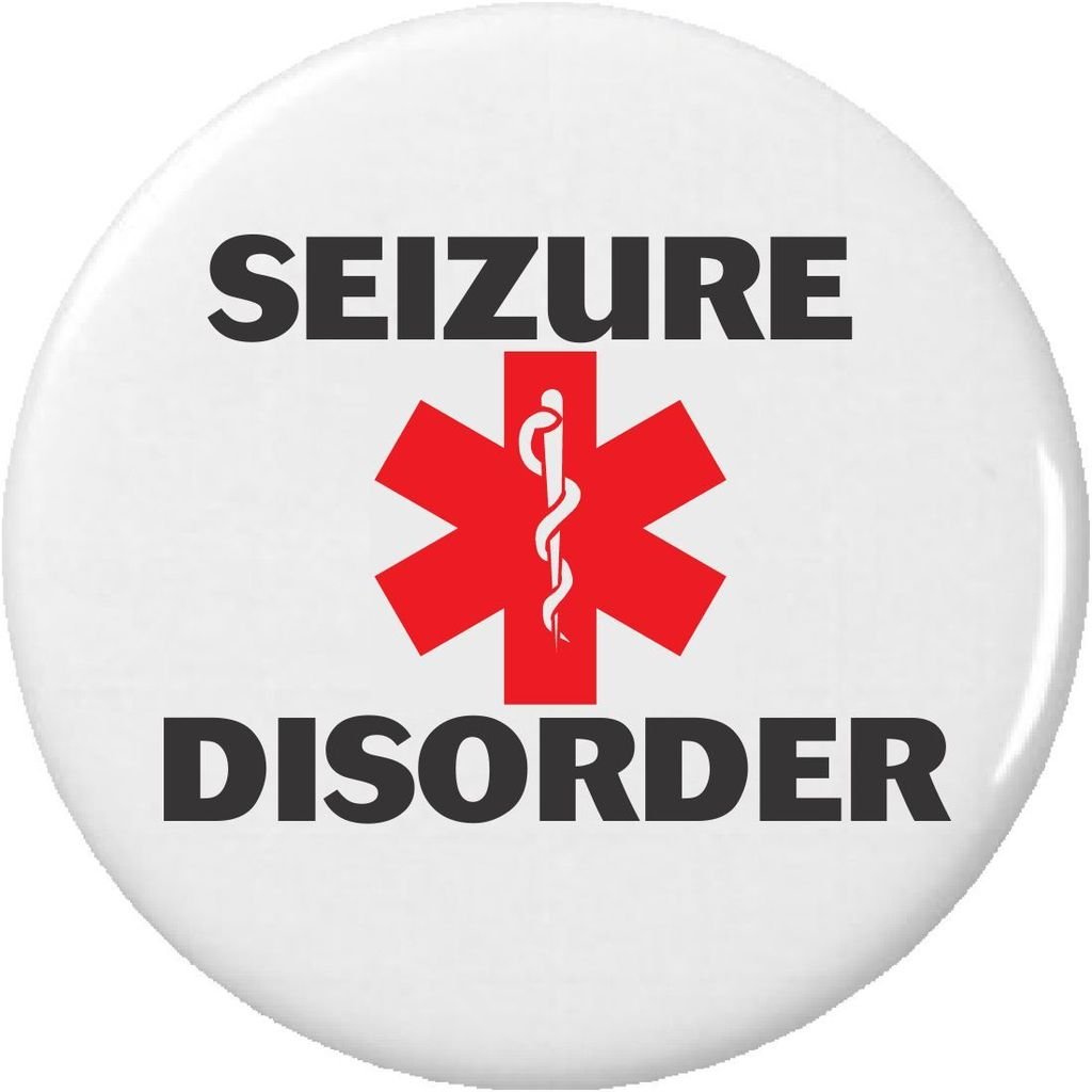Epilepsy Seizure Disorder Medical Alert Pinback Button - Safety Awareness Symbol for First Responders & Emergency Situations