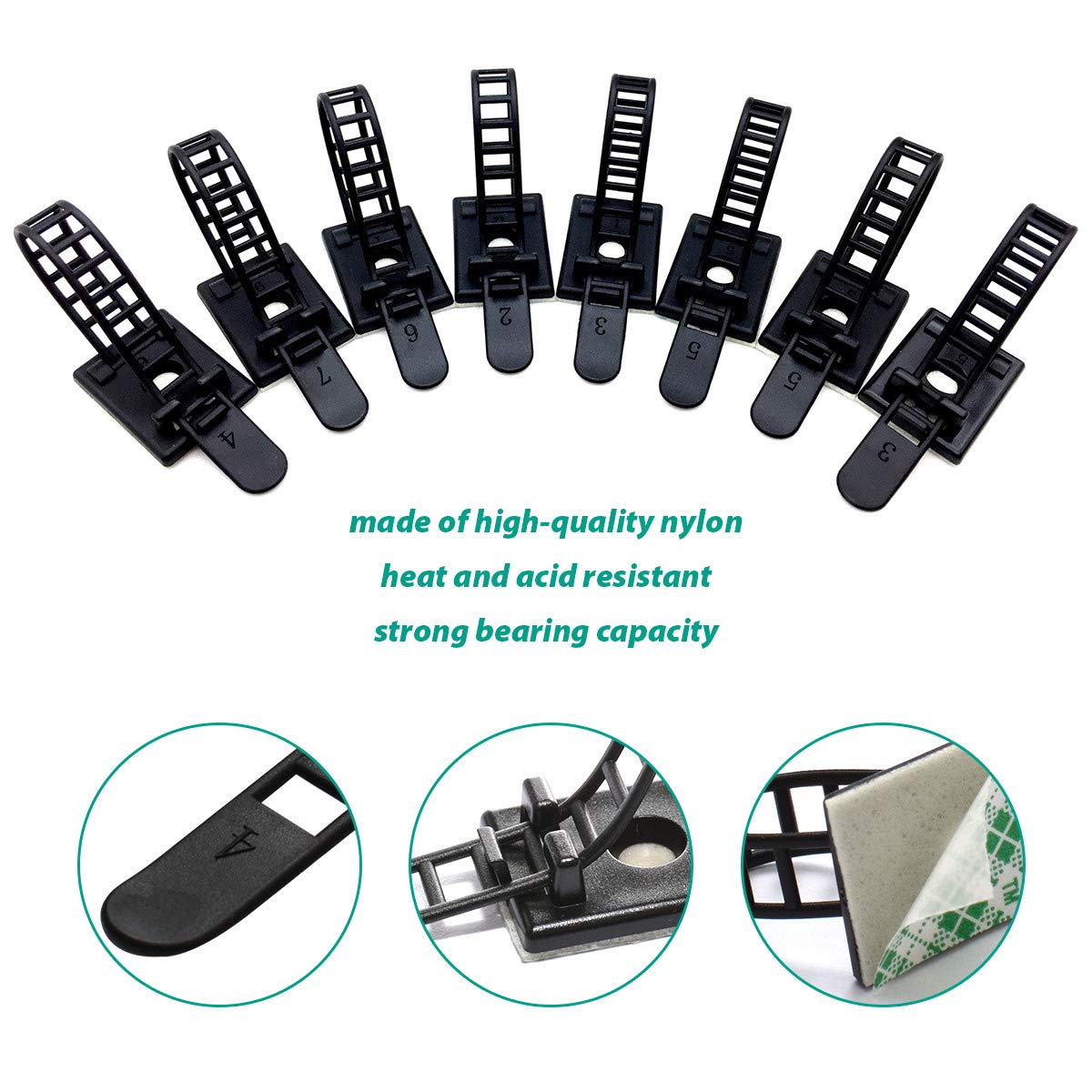 200-Piece Cable Management Kit - Self-Adhesive Cord Clips & Zip Ties for Desk Wire Organizer | Perfect for Home Office, Gaming Setup & Computer Desk Organization