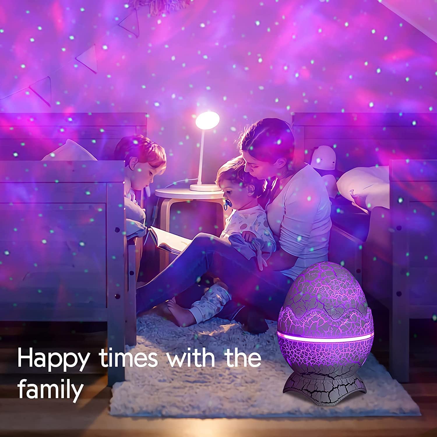 Dinosaur Egg Galaxy Star Projector Night Light with Wireless Music Player, White Noise, Nebula Effect, Timer & Remote Control - Perfect for Kids & Adults Bedroom, Nursery Decor, Relaxation & Sleep Aid