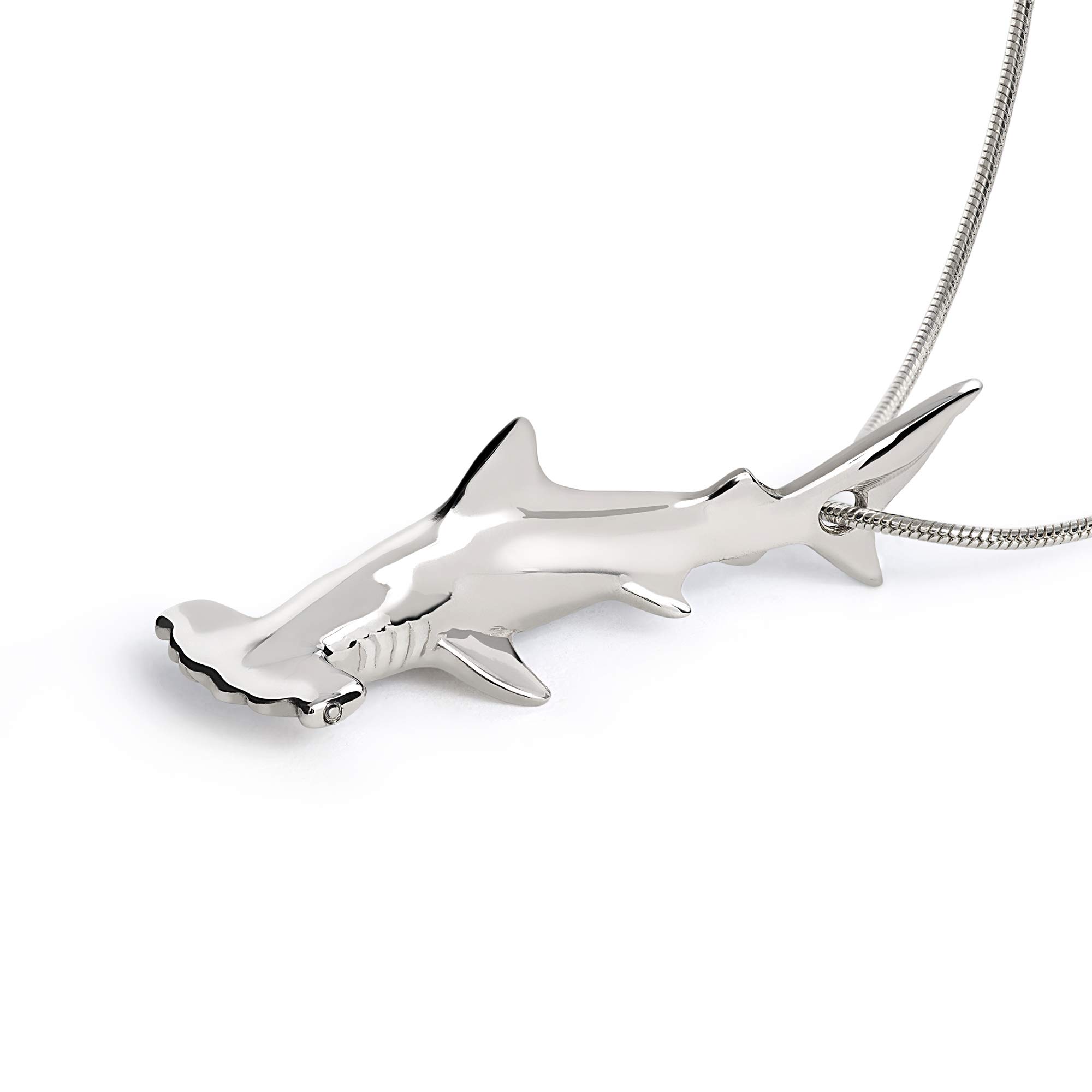 Sterling Silver Shark Pendant Necklace for Men & Women - .925 Shark Charm Jewelry, Perfect Gift for Shark Lovers, Scuba Divers & Ocean Enthusiasts - Ideal for Beach Vacations, Diving Trips & Everyday Wear