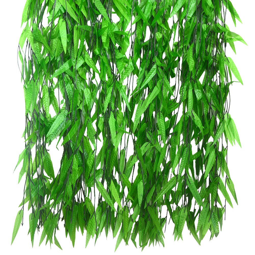 50 PCS 376 Feet Artificial Flower Greenery Wicker Rattan Vine - Fake Foliage Leaf Garland for Home Garden Wedding Party Decorations