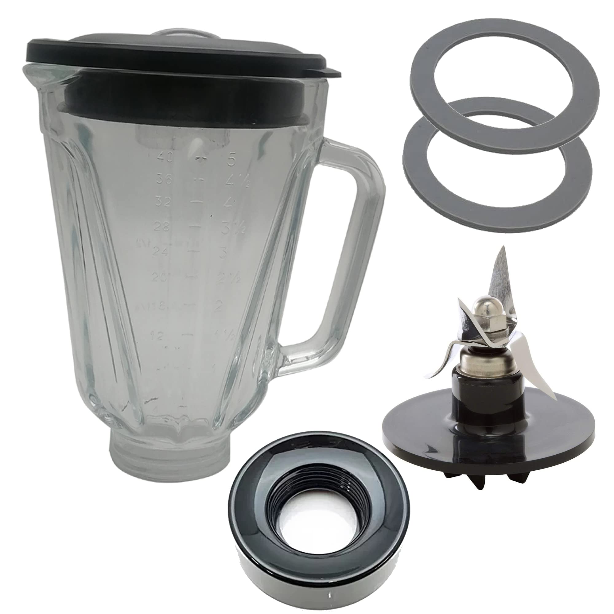5-Cup 40oz Glass Blender Pitcher Replacement for Cuisinart SPB-7/SPB-10/SPB-10CH - Includes Blade & Collar - Perfect for Smoothies, Sauces & Frozen Drinks