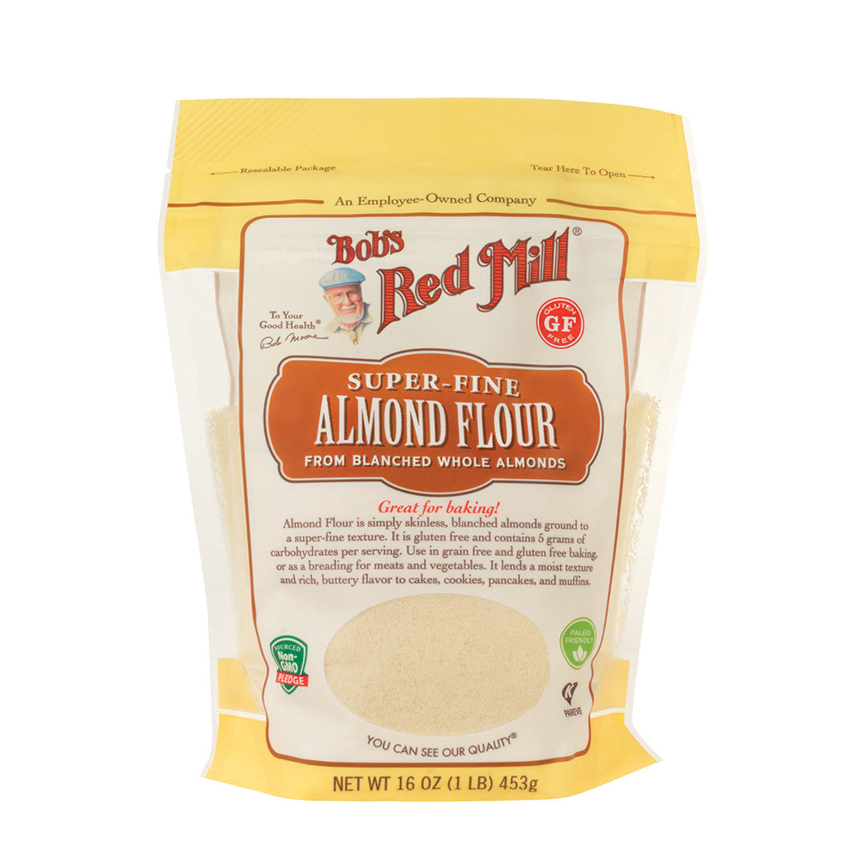 Bob's Red Mill Blanched Almond Flour 16oz (453g) - Gluten-Free, Keto-Friendly Baking Flour for Cookies, Cakes & Pancakes - Perfect for Low-Carb & Paleo Diets