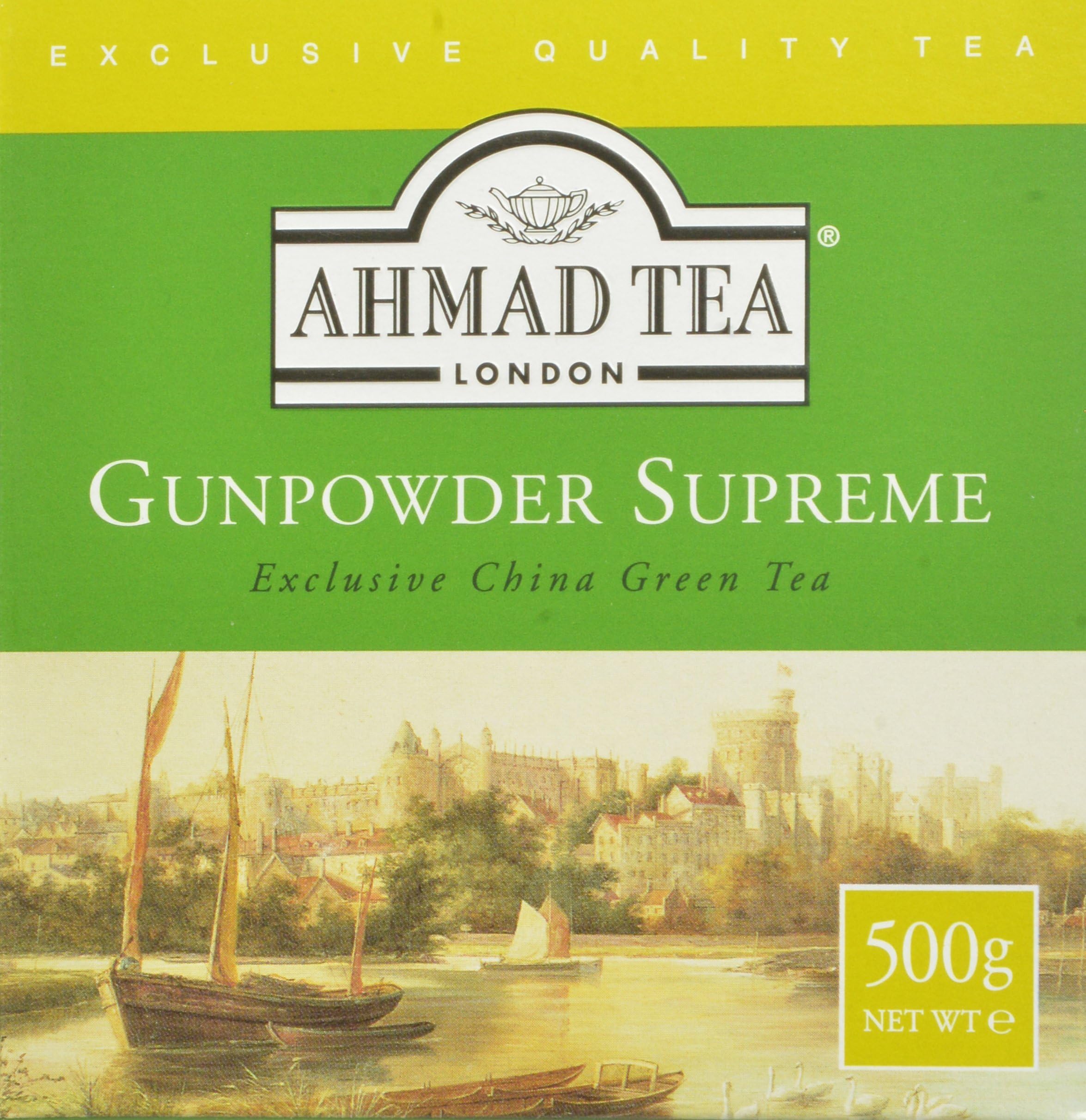 Premium Ahmad Tea Gunpowder Green Tea Loose Leaf - 500g (Pack of 12) | Caffeinated, Sugar-Free | Perfect for Morning Boost, Afternoon Relaxation & Healthy Lifestyle