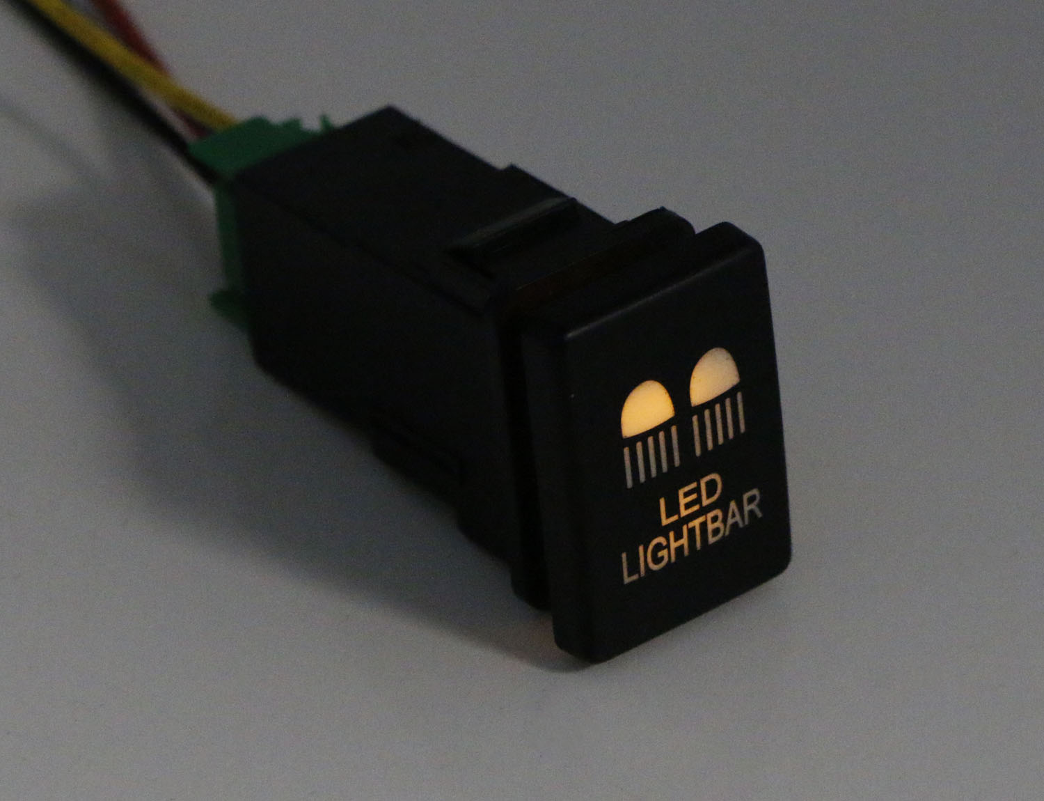 12V 4-Pole Push Button Switch with LED Light Bar Indicator - Durable Factory Style Switch for Automotive, Marine & Industrial Use