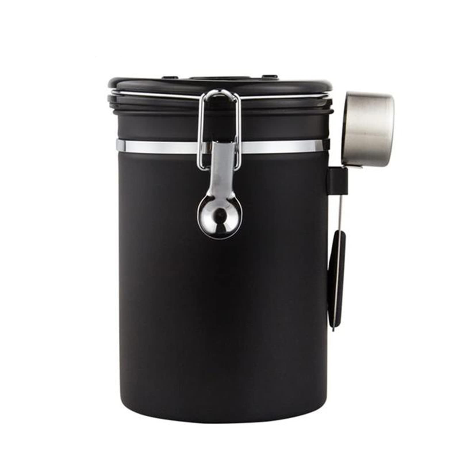 Premium Stainless Steel Airtight Coffee Container - 1.5L White & 1.8L Black - Moisture-Proof Storage Jar for Coffee Beans, Tea, Milk Powder, Grains & Kitchen Essentials | Ideal for Home, Office & Camping Use